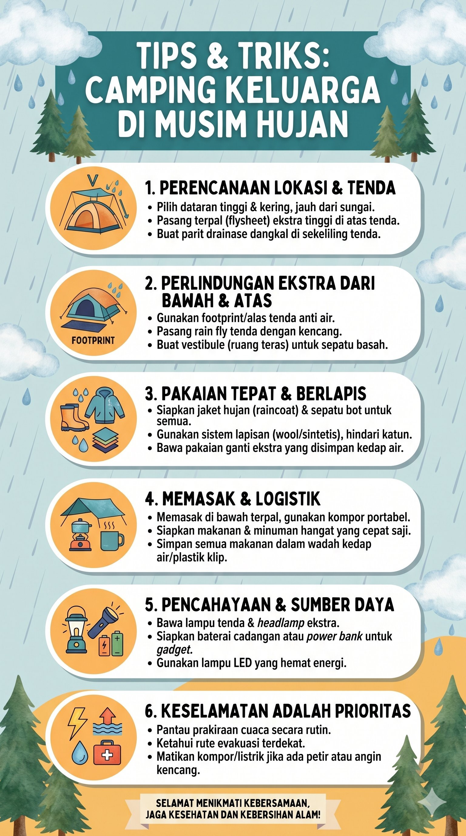 Tips Camping keluarga di musim hujan
